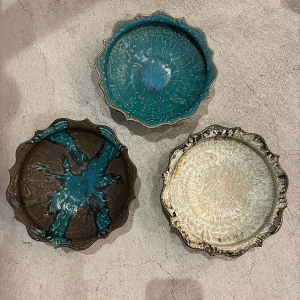 稜花鉢 L（青、青黒、白）【FJ29】