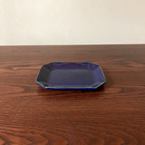 Furuya Pottery Octagonal Cake Plate Lapis Lazuli Glaze 