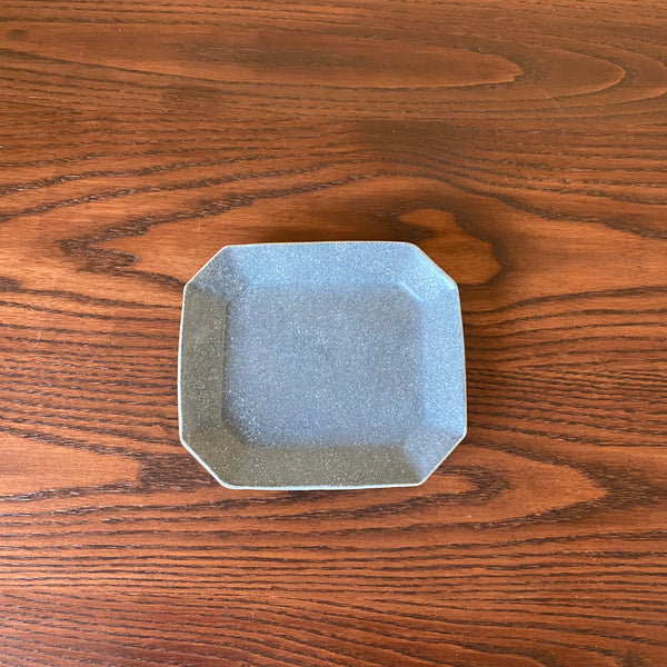 Furuya Seitosho Octagonal Cake Plate, Gray Glaze